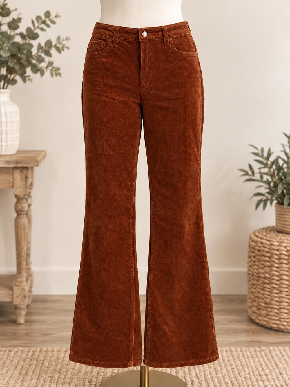 Mica Denim NWT Rust Corduroy Relaxed Bootcut Flare Pants